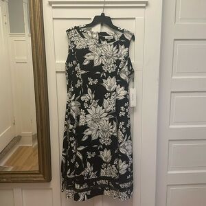 Brand new with tags, Calvin Klein floral dress in black and white. Size 16.